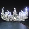 Braut Prinzessin Krone Diadem Leuchtender Strass LED-Licht Kopfschmuck Haaraccessoire für Hochzeit Cosplay Party Haarschmuck Schmuck