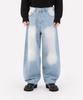 Dideobeulyueseui Loose Fit Balloon Denim Pants (Light Blue)