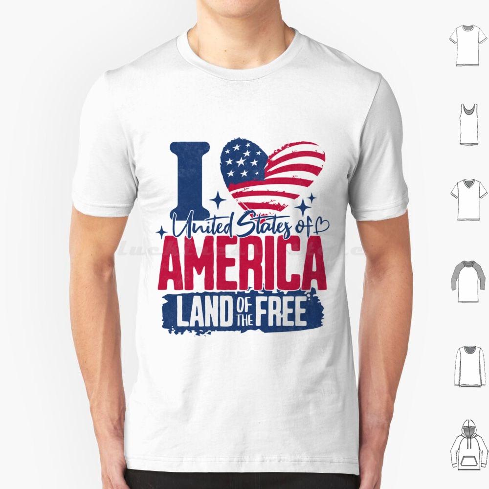I Love America T Shirt Cotton Men Women DIY Print America Usa Love American I Love America Heart I Love United States S