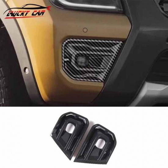 Exterior Fog Light Lamp Strip Trim 2* ABS Carbon Fiber For Ford Ranger -2024
