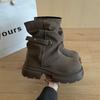 Thick-soled heightening Maillard British style Martin boots women's autumn new stacking boots tube boots short boots