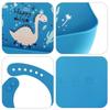 Silicone Baby Bibs Waterproof Cute Cartoon Dinosaur Print Baby Feeding Bib Girl Boy Adjustable Soft Bib Kids Stuff