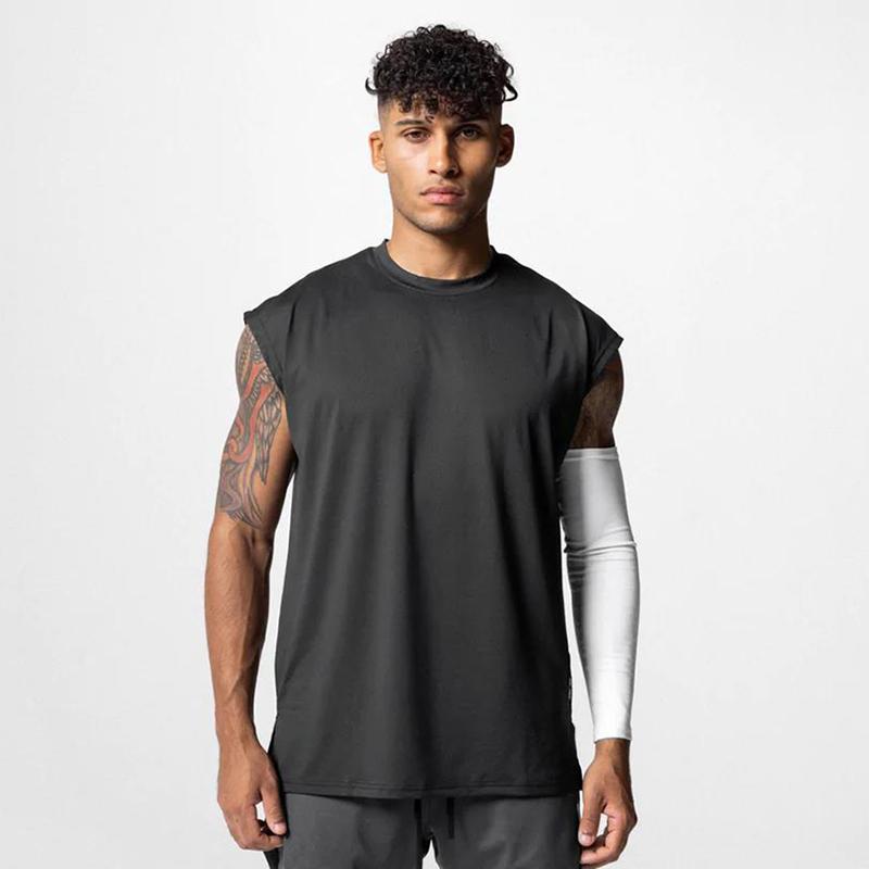 Muscleguys Gym Bodybuilding Fitness Training Vests Summer Mesh Breathable Quick Dry Sleeveless Tank Tops Mens Running Sport Loose T-Shirts