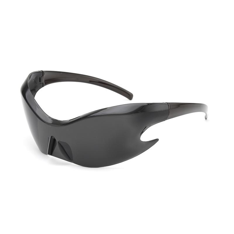 Retro Trendy Retro Shaped One-piece Sunglasses Futuristic Style Sunglasses Outdoor Sports Running Cycling Sun Spectacles