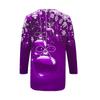 Women's Fashion Casual Snowflake Print Long Sleeve V-neck Zip T-Shirt Top