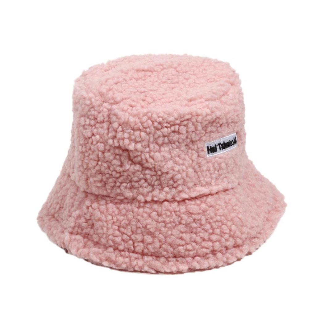 Portable Thick Warm Bucket Hat Lamb Cotton Adjustable Fisherman Cap Warm Beanies Panama Hat Girls Boys