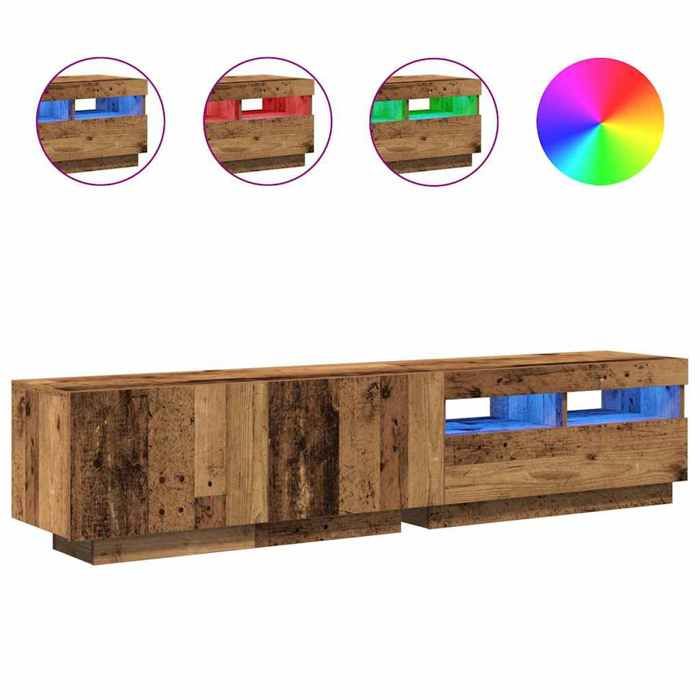 VidaXL TV Stand with LED Lights Old Wood Engineered Wood 3329163