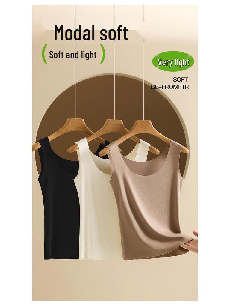 Women's Seamless Knitted Modal Camisole Tank Top - Plus Size Sleeveless Sport Base Layer