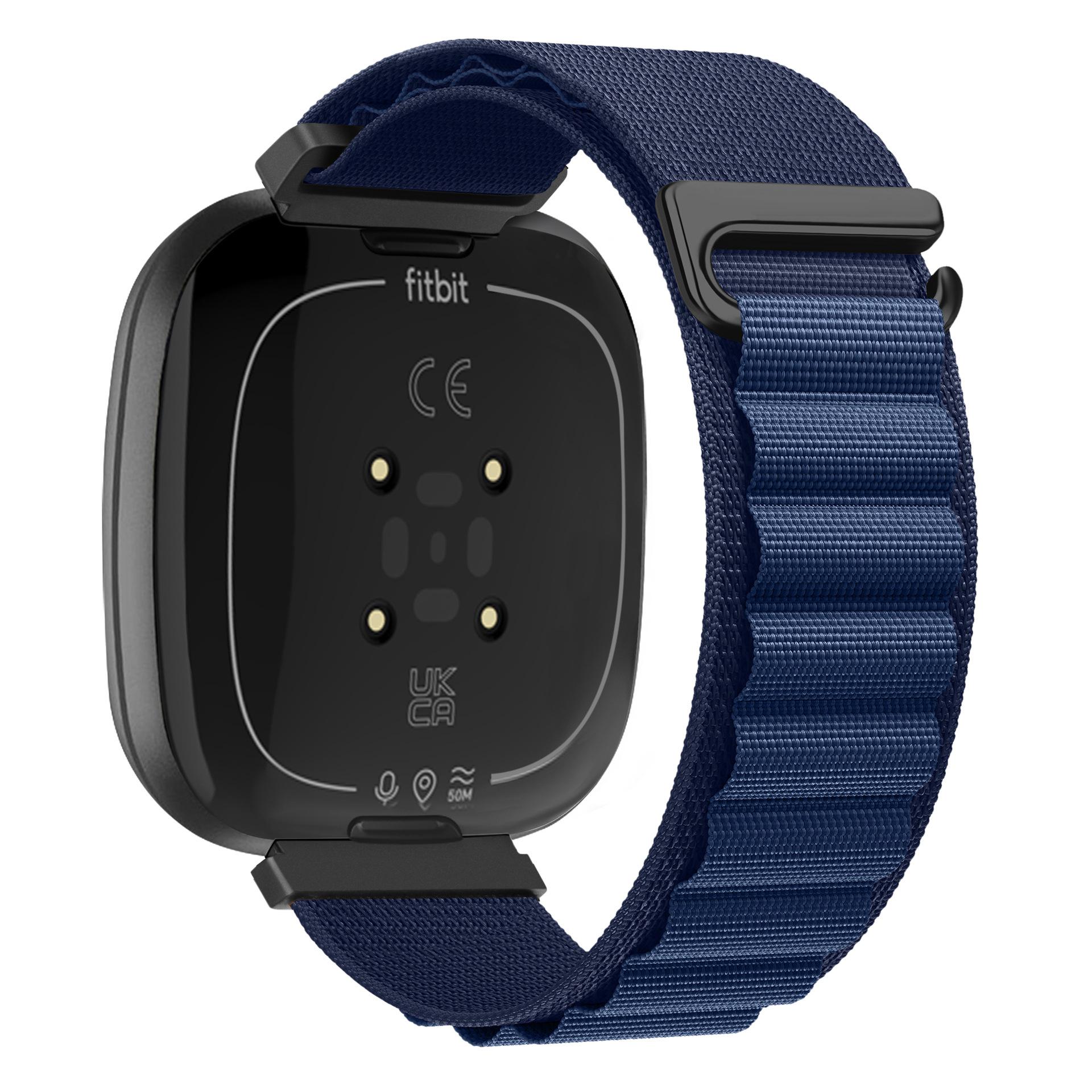 

Нейлоновый ремешок Alpine Loop для умных часов Fitbit Versa 4/3, сменный спортивный браслет на запястье для Fitbit Sense 2/1, аксессуары Fitbit Sense темно-синий