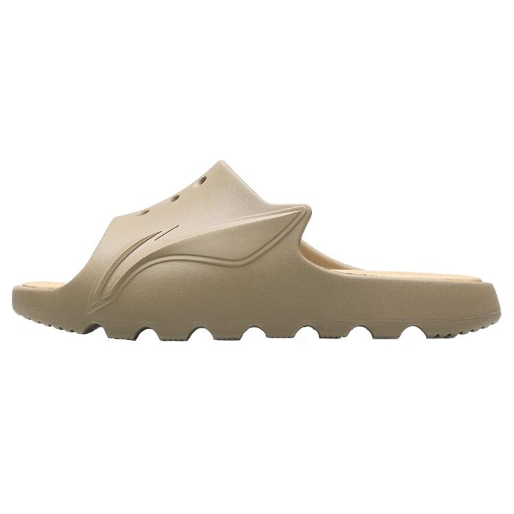 New LiNing Rubber Sole Quiet Slide Slippers Men's Khaki ABTR005-3
