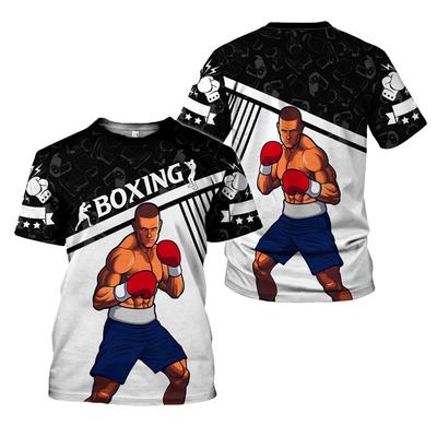 Moda 3d Impresso Boxe T Camisa Das Mulheres Dos Homens Legal Esportes Boxe Camiseta Solta Manga Curta Topos Tripulação Pescoço Oversized Camiseta
