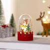 Christmas Glass Ball Decorative Miniature Nutcracker Snowman Globe LED Glowing Wooden Ornament Kids Xmas Snow Globe Gifts