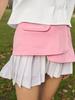 Crive Nine Logo Contrast Point Pleated Skirt Pk