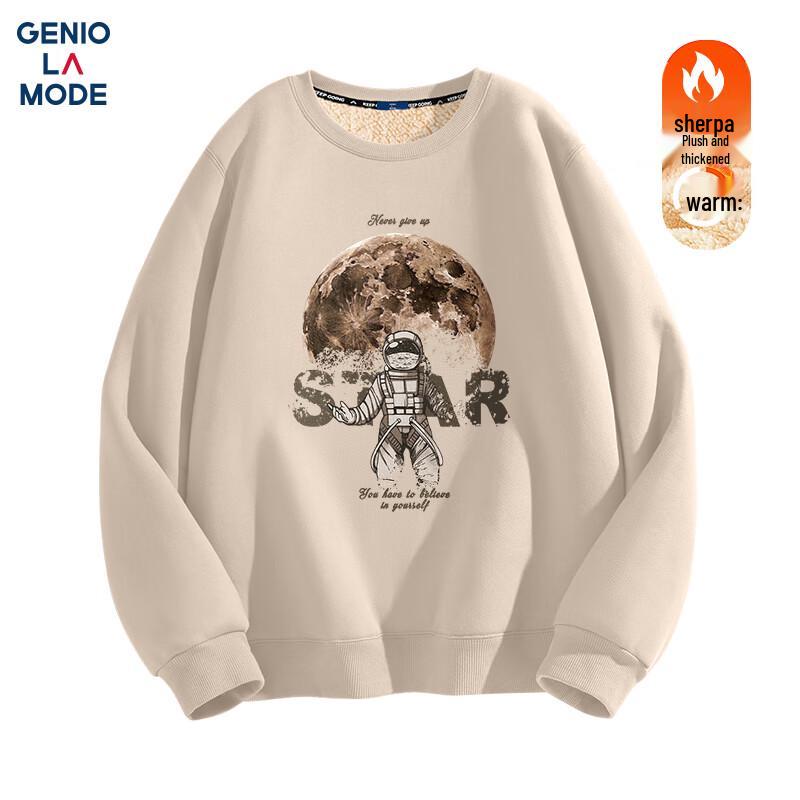 

GENIOLAMODE Men s Fleece Lined Round Neck Sweatshirt 2XL