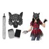 2/3Pcs Wolf Costume Set Wolf Tail Wolf Mask Gloves Set Halloween Christmas Fancy Party Costume Toys Animal Cosplay Props