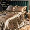 Juego de Ropa de Cama de Seda de Morera Natural de Alta Gama Juego de Funda Nórdica de Satén Sedoso de Lujo Tamaño Queen con Sábanas Juego de Cama Tamaño King