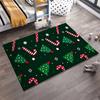 Christmas Candy Cane and Tree Pattern Rug - Non-slip rug suitable for living room and bedroom sofas.