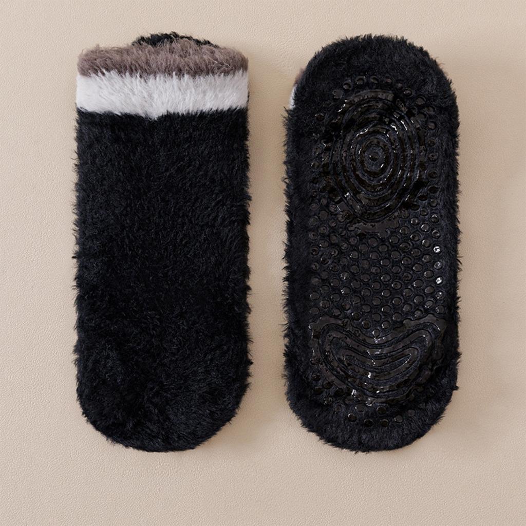 Women's Thick Warm Non- Sleep Socks for Indoor Home, Color Block, Non-Shedding