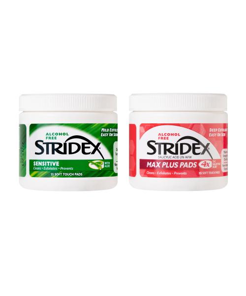 Blistex Stridex Набор двойного ухода Step Up [чувствительные 55 листов + максимальные 55 листов] Sensitive Pad 55 sheets + Max Plus 55 sheets