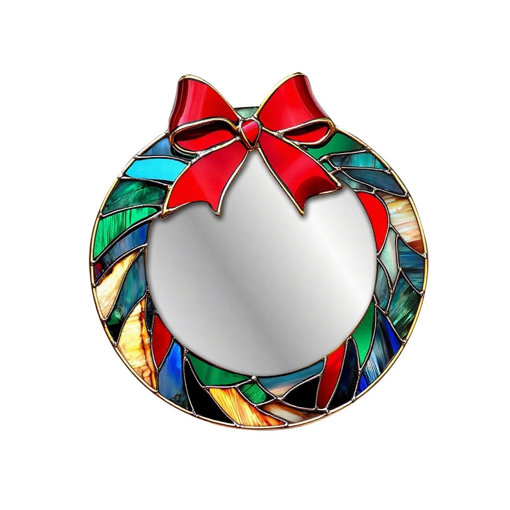 Christmas Mirror Decorative Pendants, Hole-free Mirror Wall Decorations, Reflective Decorative Mirror Stickers