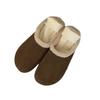 Soft leather version~ platform-soled Boken shoes slippers women's shoes wear 2024 autumn and winter plush half-toboken single shoes