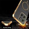 For Motorola Moto G15 4G/G15 Power 4G Phone Case Carbon Fiber Textured Electroplated TPU Back Cover
