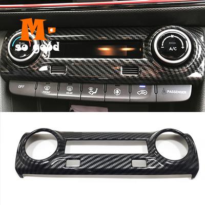 2017 18 19  Car Air Conditioner Switch Panel AC Vent Cover Trim Accessories ABS Matte Carbon Fibre for Hyundai Kona Encino