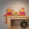 Decorare Colț Usa de Crăciun Topper, Panou din Lemn, Om de Zăpadă Moș Crăciun Omuleț de Ghimbir Pom de Crăciun Panou Cadru Om Decor pentru Casă Petrecere de Sărbători Toppere Decorative