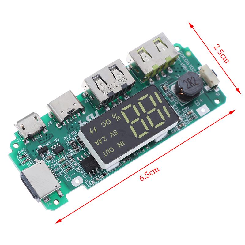 Led Dual Usb Micro Type-C Mobile Power Charging Board Usb Circuit Protection