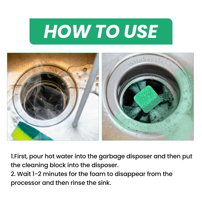 Garbage Disposal Cleaner 12Pack Foaming Sink And Drain Deodorizer Tablets, Prevents Odors And Clogs – Works With All Disposals