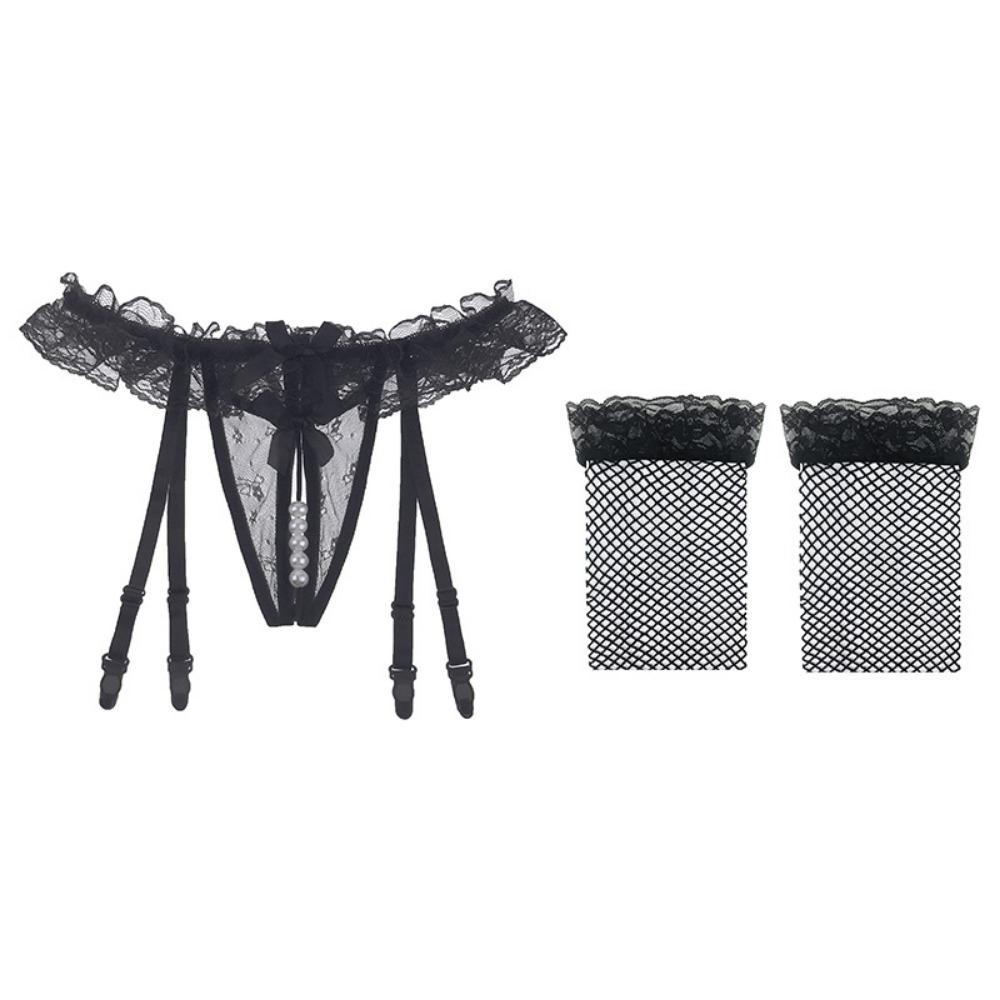 Sex Socks Clip Lace Garter Belt Sexy Transparent Garter Net Stockings Set Stockings Ultra-thin Temptation T-pants