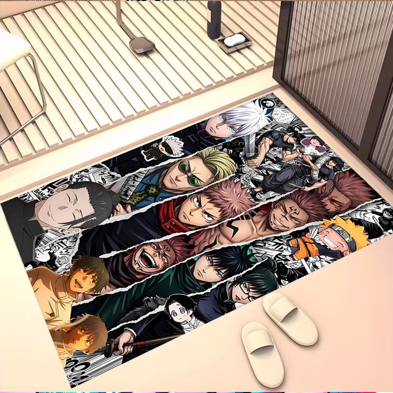 Jujutsu Kaisen Print Rug, Washable Floor Carpet, For Entryway Dorm Laundry Room Office Study, Home Decor Birthday Christmas Gift