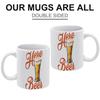1pc 11oz Double-Sided Printed Ceramic Mug for Beer Enthusiasts, Simple Daily Cup for Coffee or Tea, Great Fun Gift Idea
