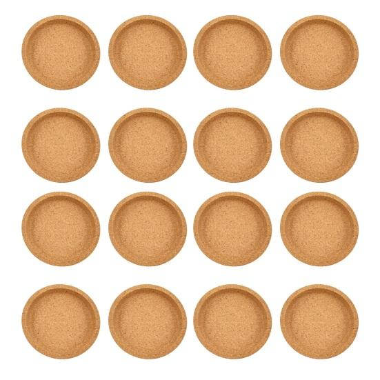Coaster, Strong Heat Insulation Cork Coaster, Anti-Slip Performance Round Cork Coaster with Three-Dimensional Rim Design