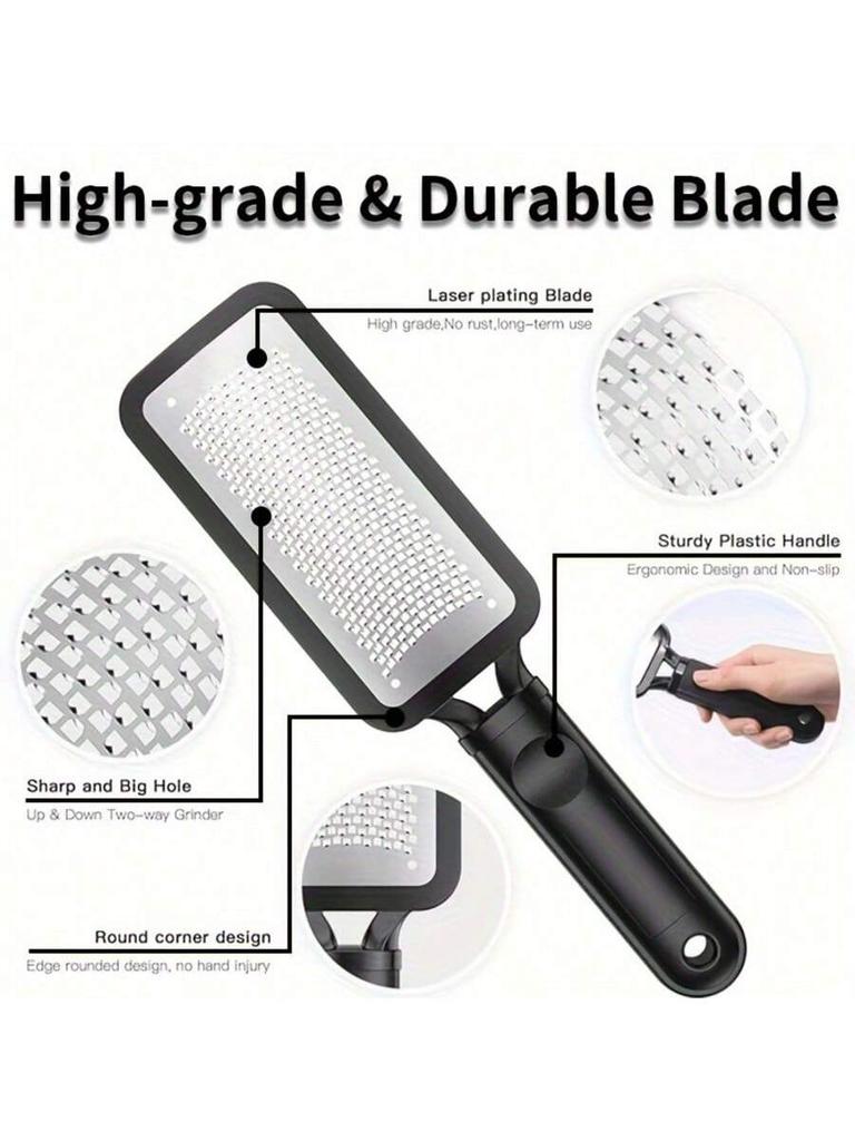 1/2pcs Stainless steel foot file, foot scrubber, foot file to remove calluses and dead skin, a must-have foot file