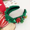 Pearl Christmas Hairband Wide Edge Festive Hair Accessories  Holiday Party Decoration