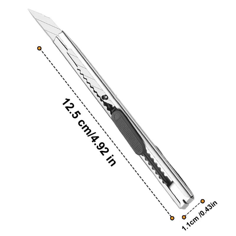 10Pcs Utility Knife Stainless Steel Paper Cut Box Cutter Tools Kit Non-Slip Blades Unboxing Knife Handicraft Carving Tools