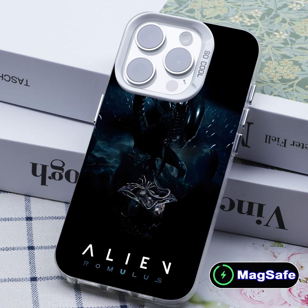 Alien Romulus Mobile Cell Phone Case for iPhone 17 16 15 14 13 12 11 X XR XS 8 7 Air Pro Max Plus White Translucent Cover