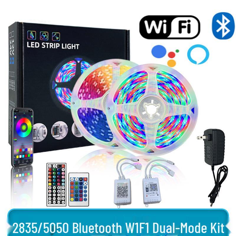 WiFi Bluetooth LED Light Strip Set: Waterproof, Smart Voice Control, RGB Colorful 5050, 2835 Atmosphere Light.