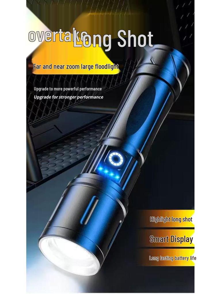 High-Intensity Aluminum Alloy Long-Range Flashlight - Super Bright, Portable, Multi-Function Outdoor Light