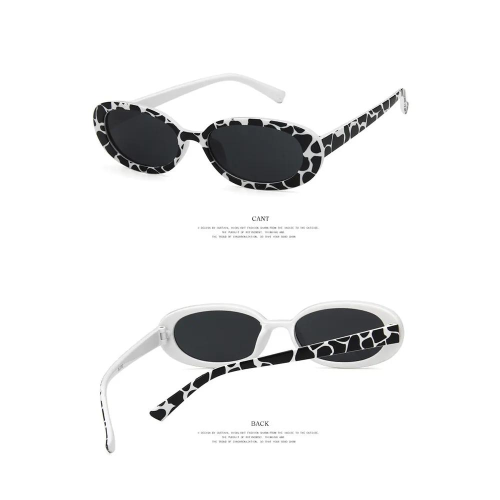 Retro Small Oval Frame Sunglasses Women Fashion Black Sun Glasses Fashion Shades Women Eyewear Uv400