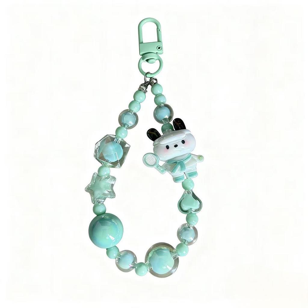 Sanrio Cartoon Phone Lanyard Keychain - Handmade Beaded Charm