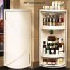 Triangle Kitchen Spice Rack: Wall-Mounted, Rotating Storage Shelf with Large Capacity and Punch-Free Corner Organizer