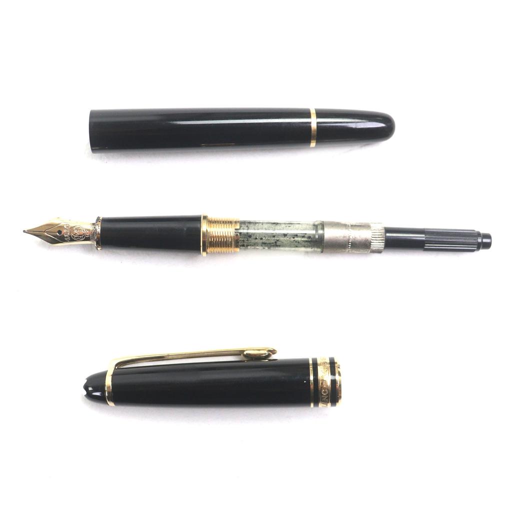 Very Good MONTBLANC fountain pen Meisterstück Classic white star Black gold 14K Used