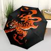 1pc Tiger Flame Automatic Open/Close Umbrella with Windproof, Functional Design, 8-Rib Sturdy Canopy