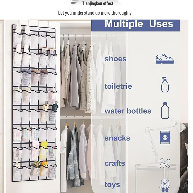 

Органайзер для взуття та сітчастий органайзер для зберігання з 40 кишенями, що вішається на двері