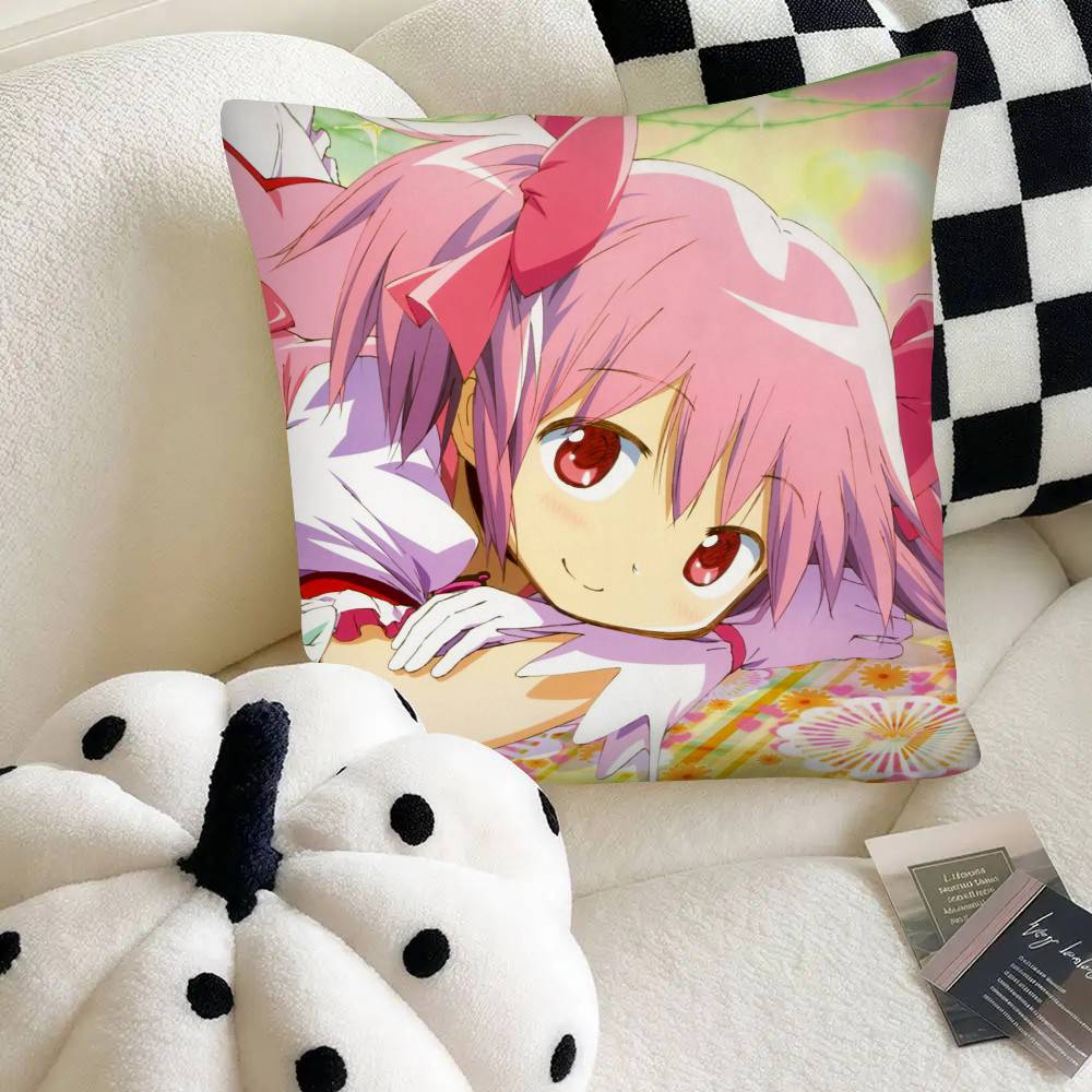Puella Magi Madoka Magica Pillow Case Fashion Square Pillowcase Bedroom Sofa Room Ins Decoration Leisure
