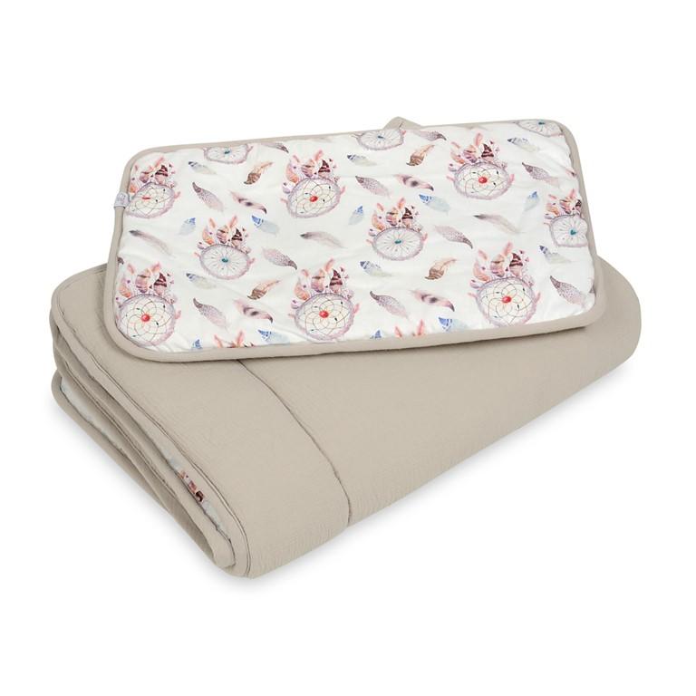 Quilt and pillow 80x100+30x40 muslin design