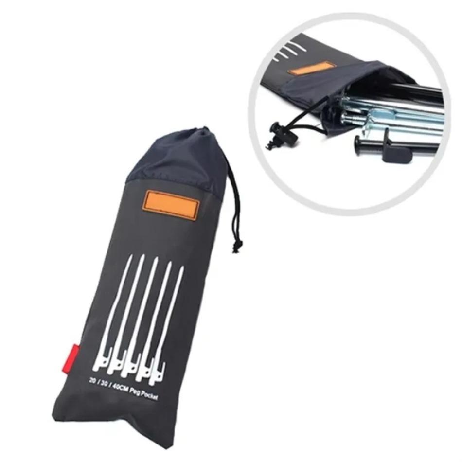 1 Pcs Outdoor Tent Pegs Bag Camping Tent Accessories Hammer Wind Rope Tent Nail Storage Pouch Cover Case Travelling Supplies