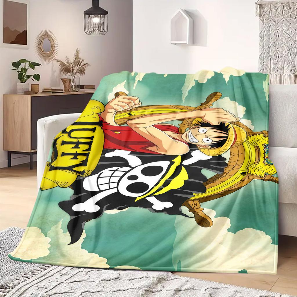 ONE PIECE Monkey D. Luffy Print Blanket Warm Comfortable Flannel Blanket Suitable for Bedrooms,Sofas, Beds,Chairs -QIAO105